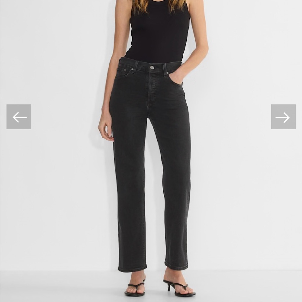 NWT Aitzia Denim Forum Arlo Straight Jeans size 25 black